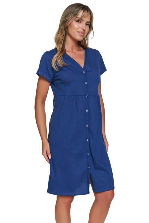 Doctor Nap TCB.7547 Koszula nocna na zatrzaski z krótkim rękawem, indigo blue
