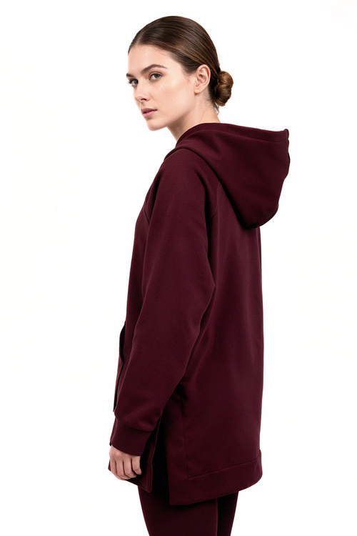 Vivisence 9006 bluza z kapturem, miękka bawełna bordowy