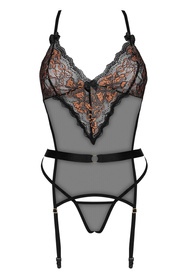 Beauty Night Goldie set komplet biustonosz + figi z troczkami black