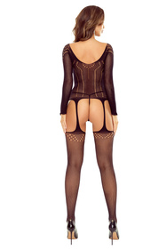 Passion BS125 bodystocking z otwartym krokiem black