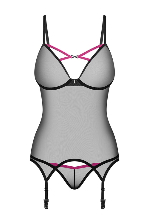 Gorset Obsessive Novenes corset & thong black