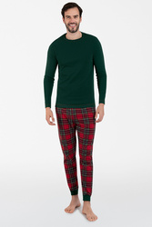 Nocna piżamaItalian Fashion Narwik dł.r. dł.sp. zielony/druk