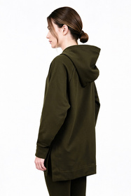 Vivisence 9006 bluza z kapturem, miękka bawełna zielony