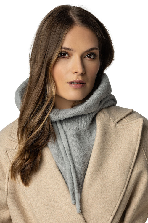 Komplet balaclava kaptur+rękawiczki Vivisence 7097Kmpl jasnoszary