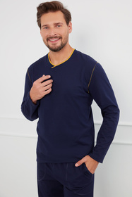 Piżama Italian Fashion Ludwik dł.r. dł.sp. granat