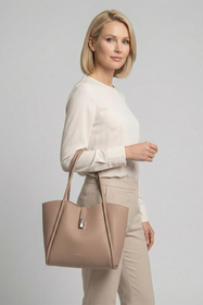 Vivisence T0021 torebka na ramię z klapką na magnes beige