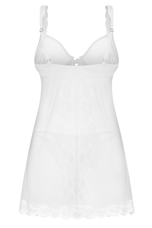 Obsessive Weddya komplet babydoll i stringi z fiszbinami white