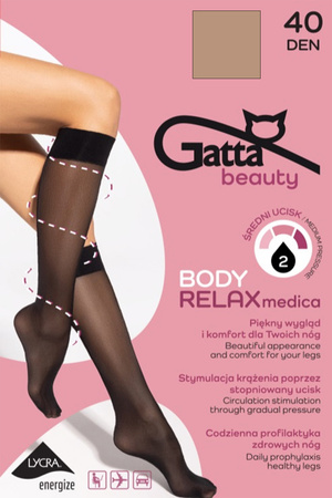 Podkolanówki Gatta Relaxmedica 40 DEN daino
