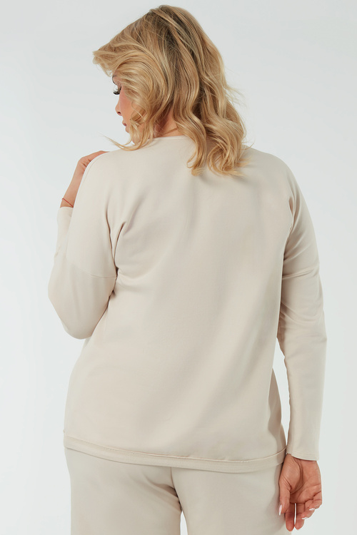 Bluza nierozpinana Italian Fashion Madri dł.r. beż