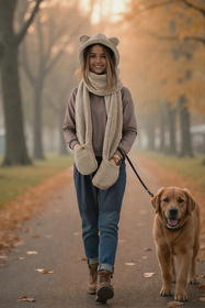 Nakrycie głowy kaptur Vivisence 70107 beżowy