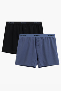 Atlantic 2MBX-0255 bokserki męskie 2-pack luźny krój, czarny/denim
