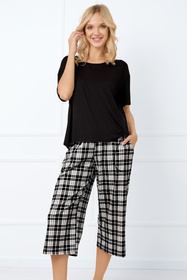 Piżama Italian Fashion Klara kr.r. sp.7/8 czarny/druk