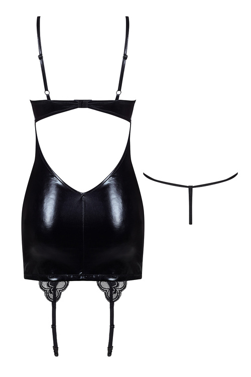 Komplet koszulka + stringi Beauty Night Gemma chemise BN6598 black