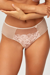 Azal Sara brazyliany z wysokim stanem, koronkowe wstawki beżowy