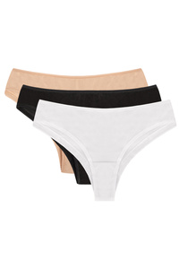 Brazyliany Vivisence 4018 3-pack beżowy/czarny/biały