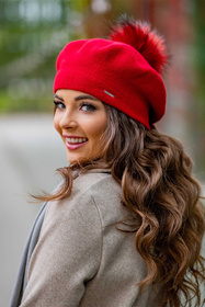 Vivisence 7035Kmpl Komplet beret+szalik, czerwony