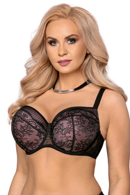 Vena VB-401 Biustonosz usztywniany, róż-czarny