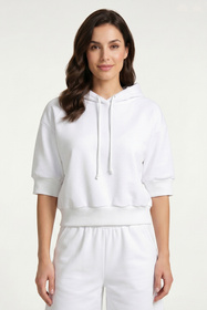 Vivisence 9008 bluza nierozpinana z kapturem biały