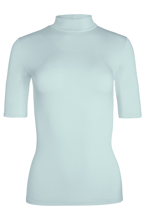 Babell Layla bluzka ze stójką i krótkim rękawem szałwia