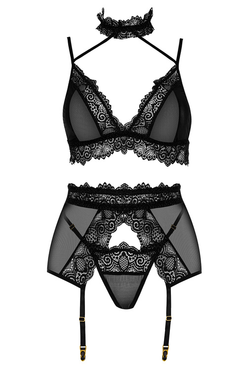 Beauty Night Velvet Sin komplet z pasem do pończoch black