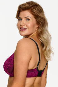 Lupo 2615 BIG biustonosz miękki na fiszbinach, siateczka fuksja