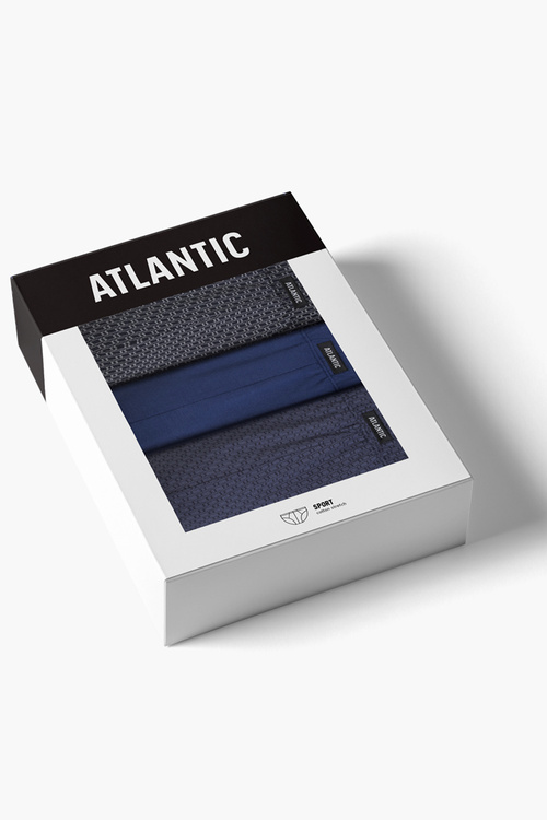 Atlantic 3MP 214 slipy męskie bawełniane 3 sztuki granat/ciemnoniebieski/denim
