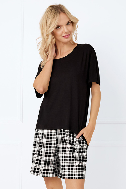 Piżama Italian Fashion Klara kr.r. kr.sp. czarny/druk