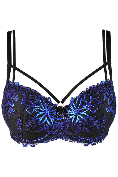 Biustonosz push-up Axami V-10231 czarno-niebieski