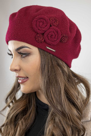 Vivisence 7037Kmpl Komplet beret+szalik, bordowy