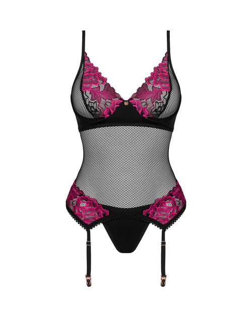 Gorset sexy Obsessive Rosenty corset czarny