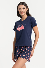 Moraj PDD3900-020 piżama z krótkim rękawem i szortami navy