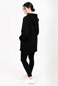 Vivisence 9207kmpl komplet bluza z kapturem, prążkowane legginsy czarny