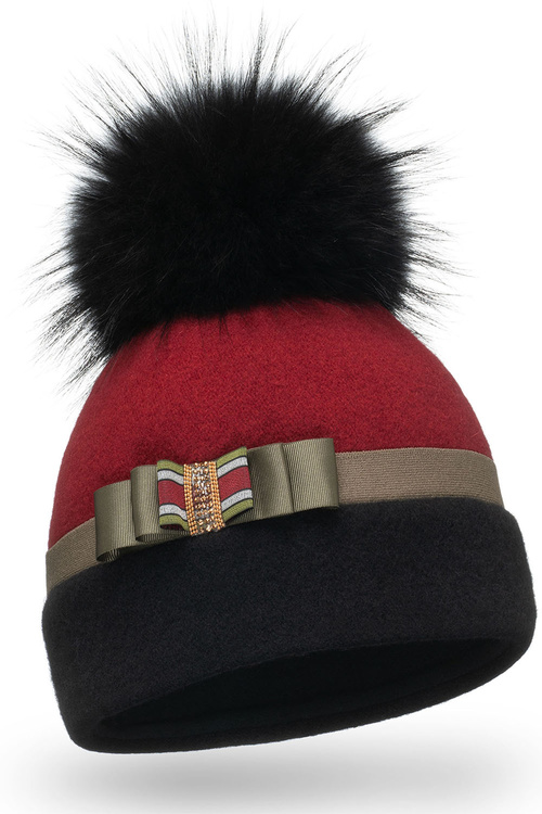 Czapka Vivisence 7082 czarno-czerwony
