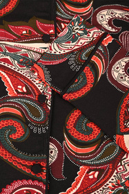 Vivisence 2063 piżama koszulowa z dekoracyjnym wzorem czarno-czerwony