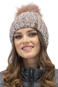 Komplet czapka+szalik Vivisence 7086Kmpl różowy