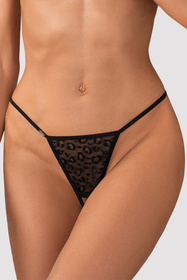 Stringi otwarte Obsessive Bianca 2-pack crotchless thong czarny