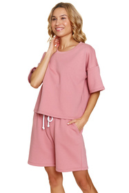 Komplet szorty + bluza Doctor Nap DRS.7220 bluch rose