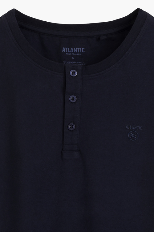 Atlantic NMP-401 piżama męska z szortami w kratę granat/denim