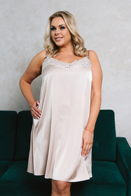 Nocna koszulka Italian Fashion Dotyk ws.r. krótka beż