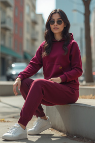 Bluza nierozpinana Vivisence 9003 bordowy