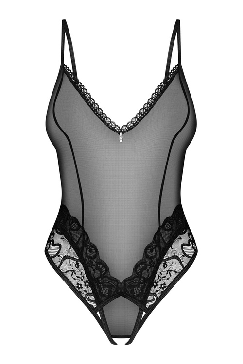 Body sexy Obsessive Blomentis crotchless teddy czarny