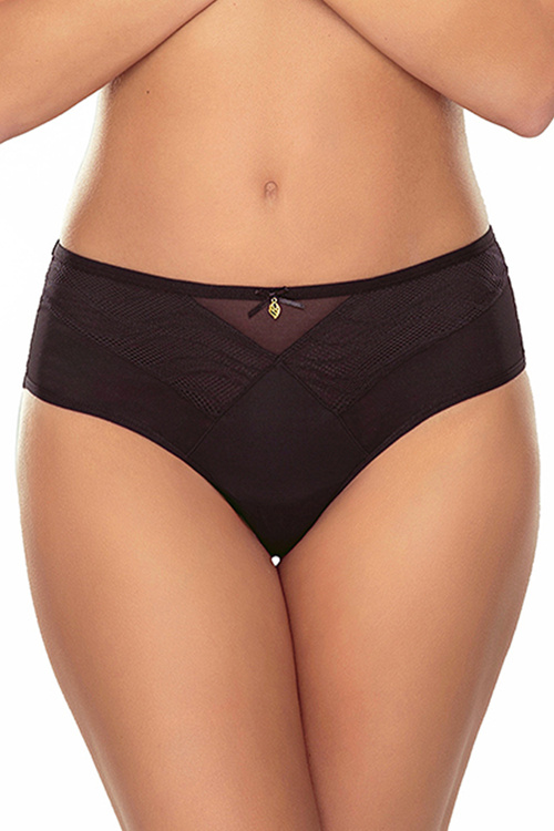 Lapinee 5040 Tilly brazyliany z mikrofibry i koronki czarny