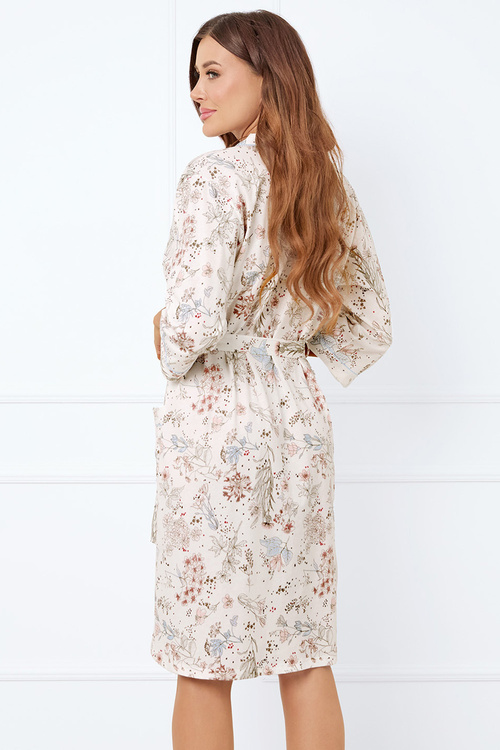 Szlafrok Italian Fashion Solita r.3/4 druk/kremowy