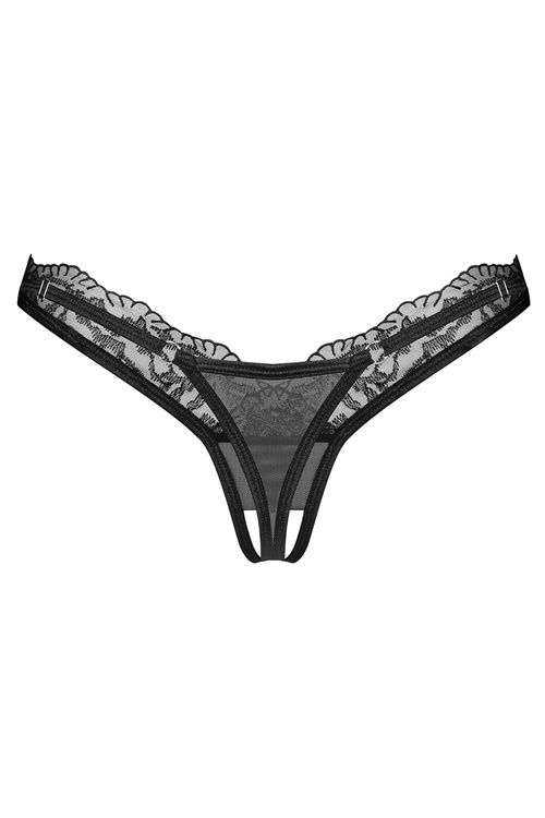 Stringi otwarte Obsessive Arrowel crotchless thong black