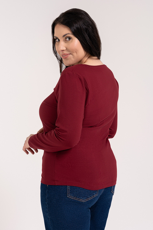 Moraj BD900-420-LV bluzka z długim rękawem V-neck wine red