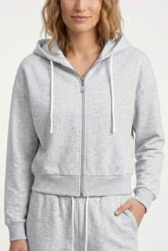 Vivisence 9009 bluza rozpinana z kapturem krótki fason szary melanż