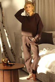 Komplet bluza+spodnie Dkaren Rehema-Kpl czekolada