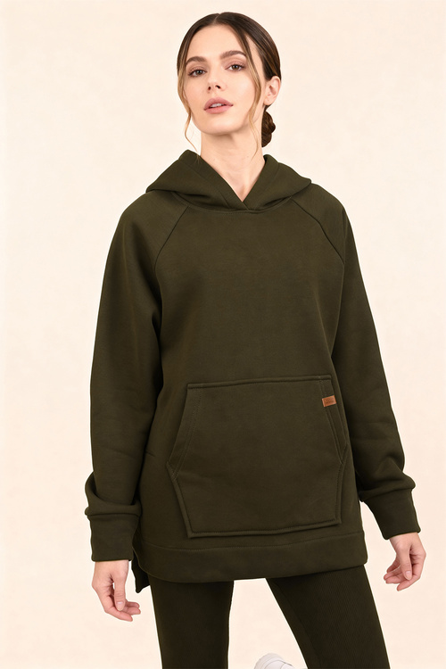 Vivisence 9006 bluza z kapturem, miękka bawełna zielony