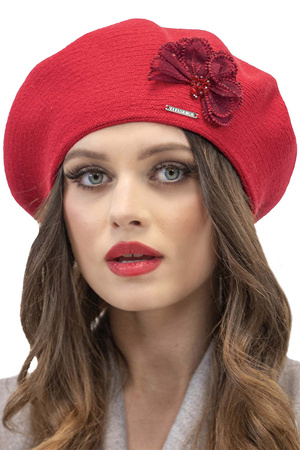 Vivisence 7036 Nakrycie głowy beret, czerwony