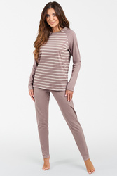 Nocna piżama Italian Fashion Oda dł.r. dł.sp. cappuccino